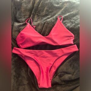 burgundy swim suit 2 piece